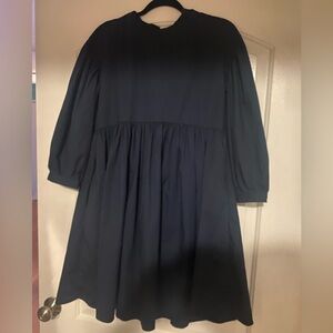 Dress Puff Sleeves Tiered Dress‎ Black Sz M